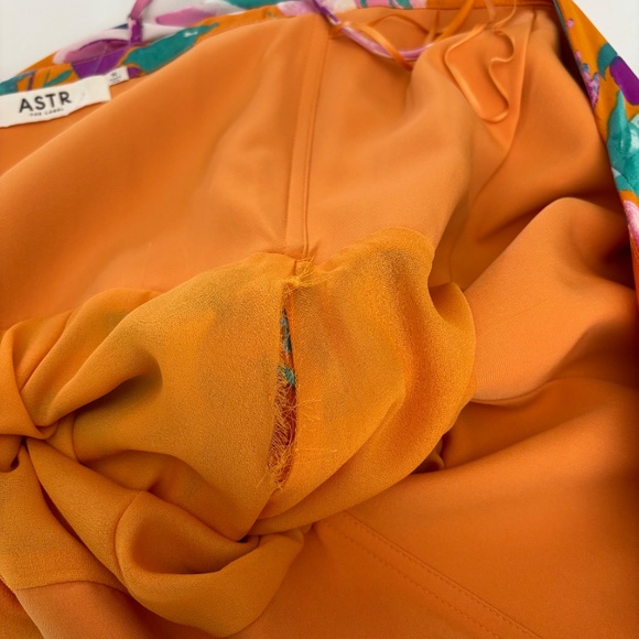 ASTR the Label Cerinthe Satin Floral Mini Dress in Orange - Picture 15 of 17